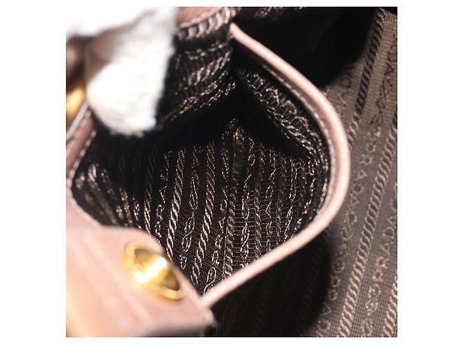 PRADA Handtasche Leder Braun Gold Auth 192531 Golden - Ansicht 24