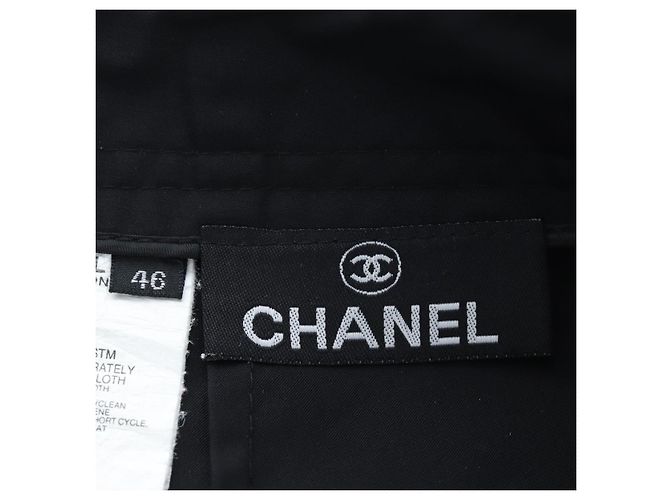 Pantalones CHANEL Rayón Negro CC Auth BA14244V - vista 12