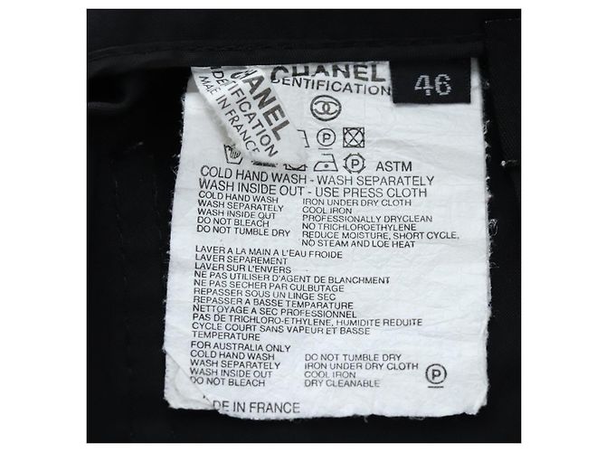 Pantalones CHANEL Rayón Negro CC Auth BA14244V - vista 13