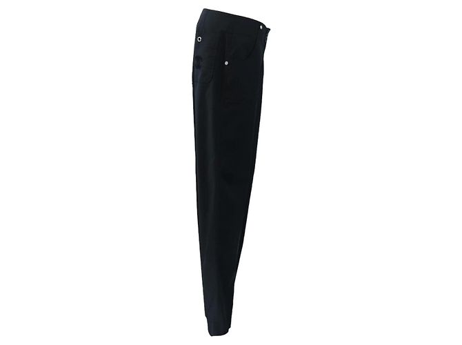 Pantalones CHANEL Rayón Negro CC Auth BA14244V - vista 4