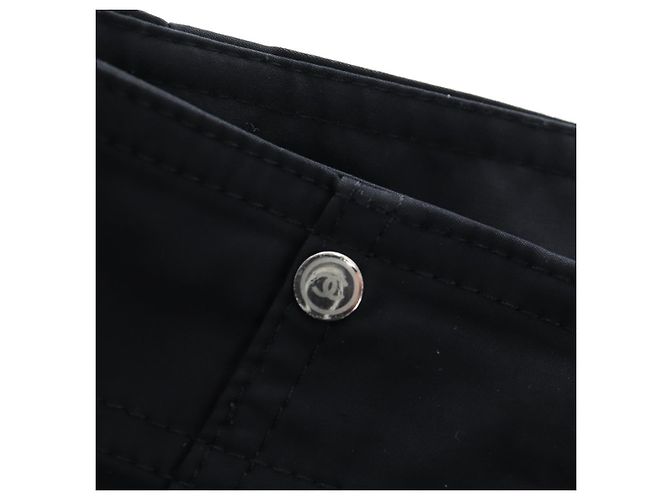Pantalones CHANEL Rayón Negro CC Auth BA14244V - vista 5