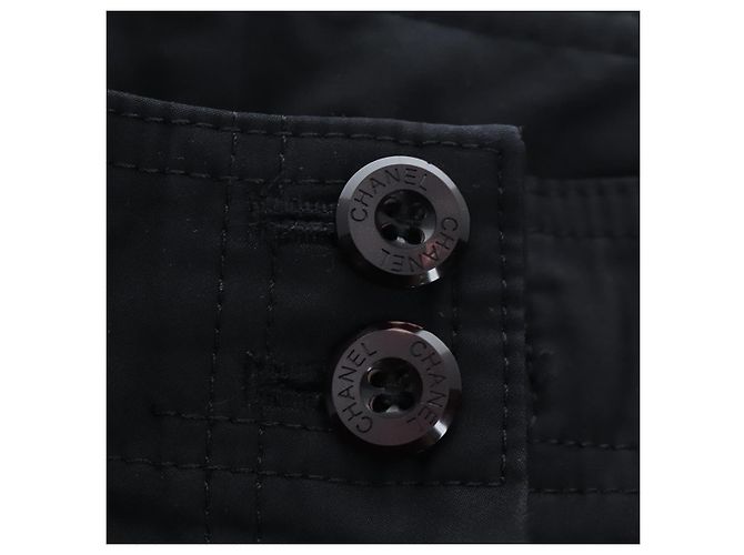 Pantalones CHANEL Rayón Negro CC Auth BA14244V - vista 6