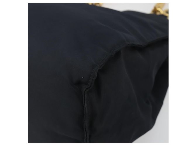 Borsa a tracolla con catena PRADA Nylon Navy Gold Auth 193568A D'oro Blu navy - vista 10