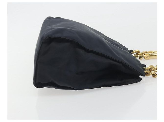 Borsa a tracolla con catena PRADA Nylon Navy Gold Auth 193568A D'oro Blu navy - vista 4