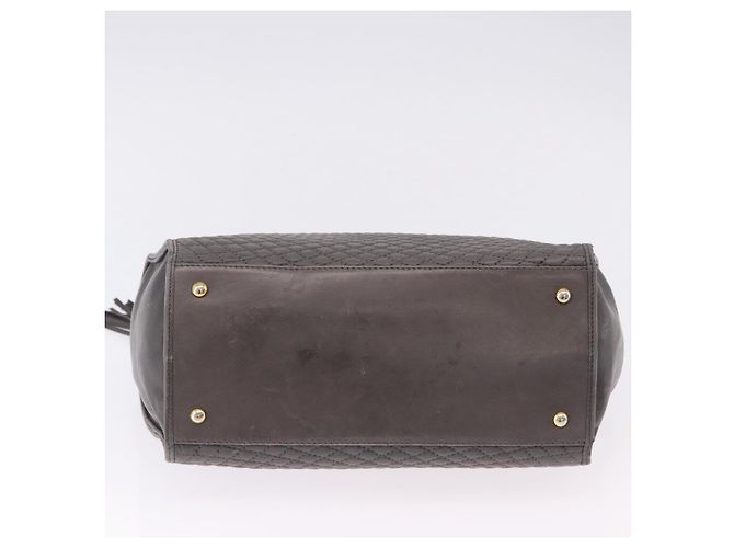 BALLY Handtasche aus Leder Grau Goldfarben Auth gh2329 Braun - Ansicht 10