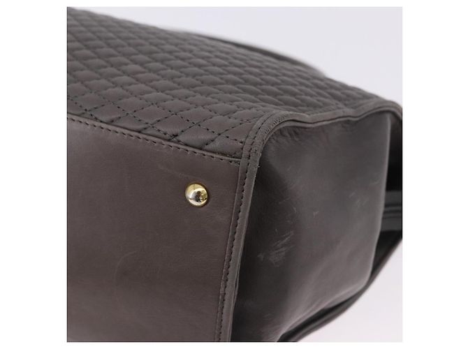 BALLY Handtasche aus Leder Grau Goldfarben Auth gh2329 Braun - Ansicht 13