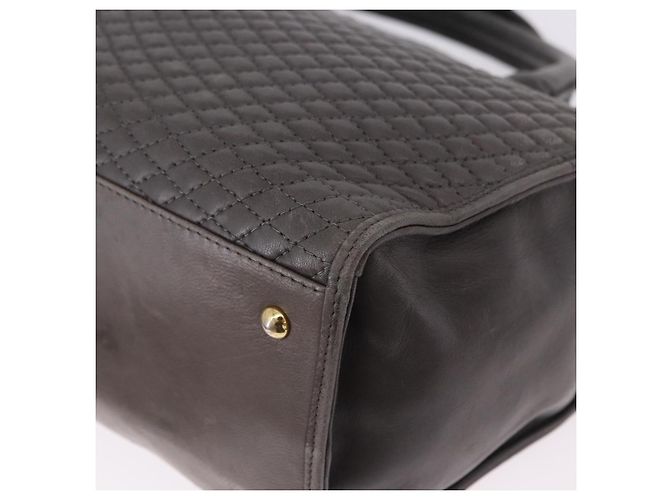 BALLY Handtasche aus Leder Grau Goldfarben Auth gh2329 Braun - Ansicht 15