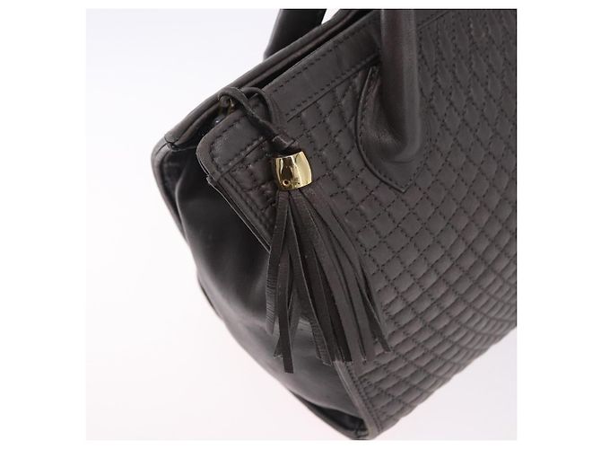 BALLY Handtasche aus Leder Grau Goldfarben Auth gh2329 Braun - Ansicht 16