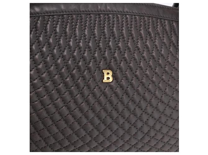 BALLY Handtasche aus Leder Grau Goldfarben Auth gh2329 Braun - Ansicht 17