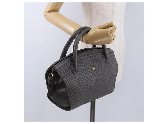 BALLY Handtasche aus Leder Grau Goldfarben Auth gh2329 Braun - Ansicht 26