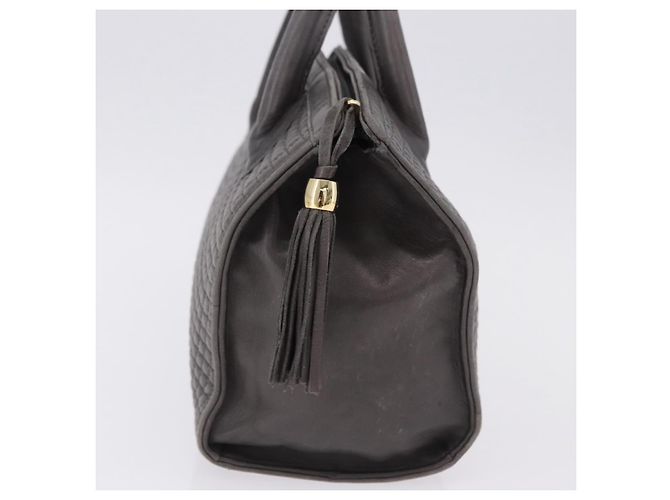 BALLY Handtasche aus Leder Grau Goldfarben Auth gh2329 Braun - Ansicht 6