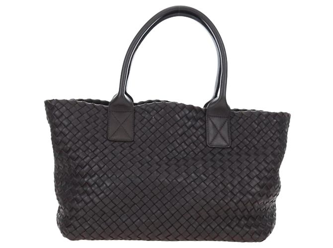 BOTTEGA VENETA INTRECCIATO Cabas PM Bag Leather Brown 141498 Auth am12100SAM Marrom - vista 2