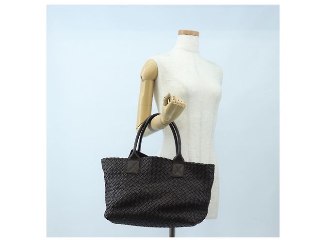 BOTTEGA VENETA INTRECCIATO Cabas PM Bag Leather Brown 141498 Auth am12100SAM Marrom - vista 23