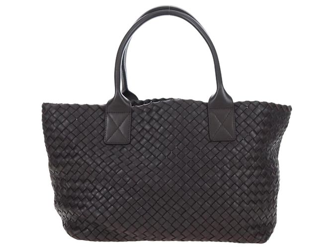 BOTTEGA VENETA INTRECCIATO Cabas PM Bag Leather Brown 141498 Auth am12100SAM Marrom - vista 3