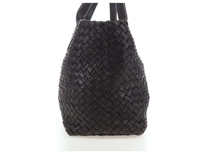 BOTTEGA VENETA INTRECCIATO Cabas PM Bag Leather Brown 141498 Auth am12100SAM Marrom - vista 5