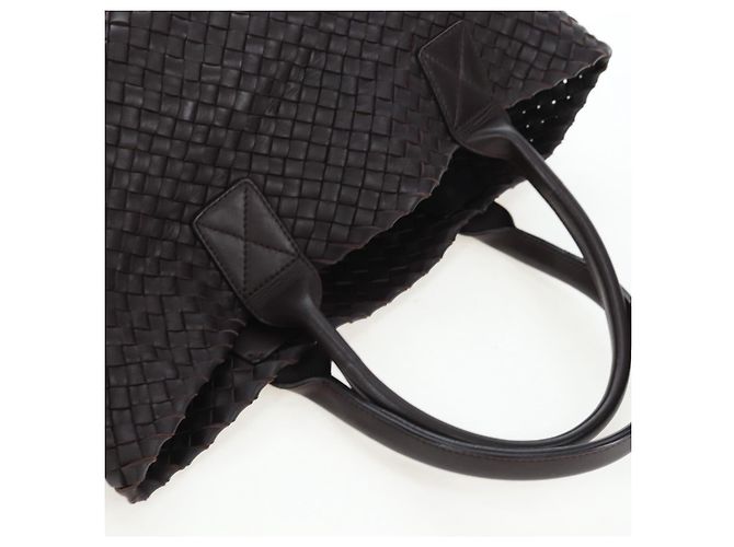 BOTTEGA VENETA INTRECCIATO Cabas PM Bag Leather Brown 141498 Auth am12100SAM Marrom - vista 6