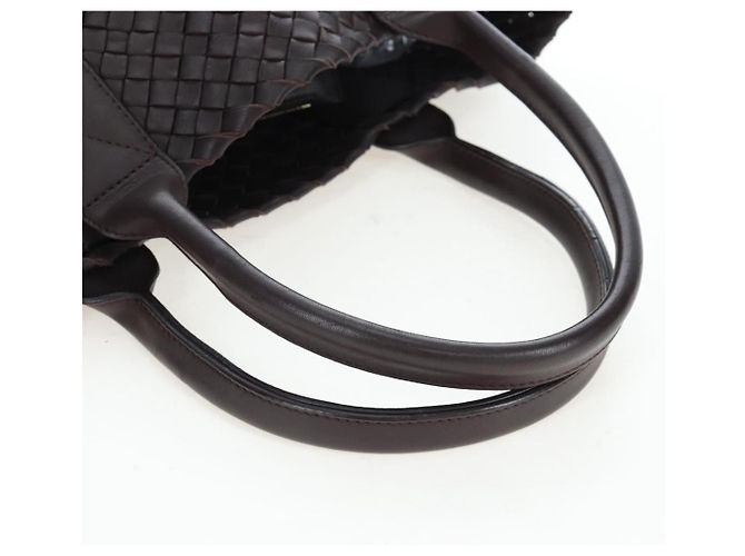 BOTTEGA VENETA INTRECCIATO Cabas PM Bag Leather Brown 141498 Auth am12100SAM Marrom - vista 7