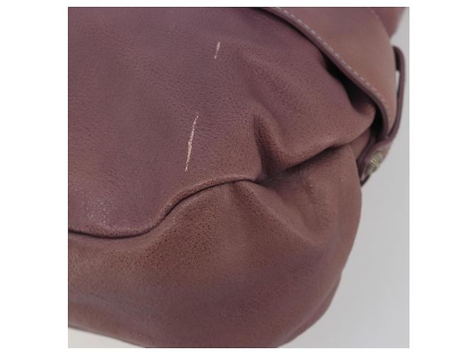 Borsa a Spalla Salvatore Ferragamo Gancini in Pelle Viola Argento Auth BA14654 Porpora - vista 10