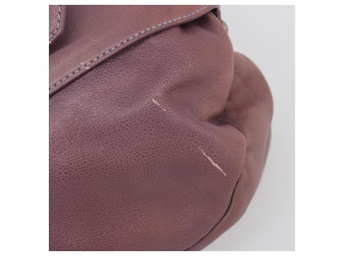 Borsa a Spalla Salvatore Ferragamo Gancini in Pelle Viola Argento Auth BA14654 Porpora - vista 14