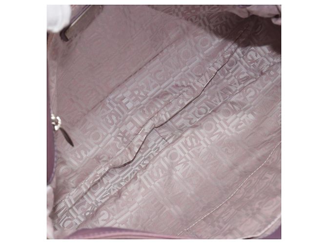 Borsa a Spalla Salvatore Ferragamo Gancini in Pelle Viola Argento Auth BA14654 Porpora - vista 18