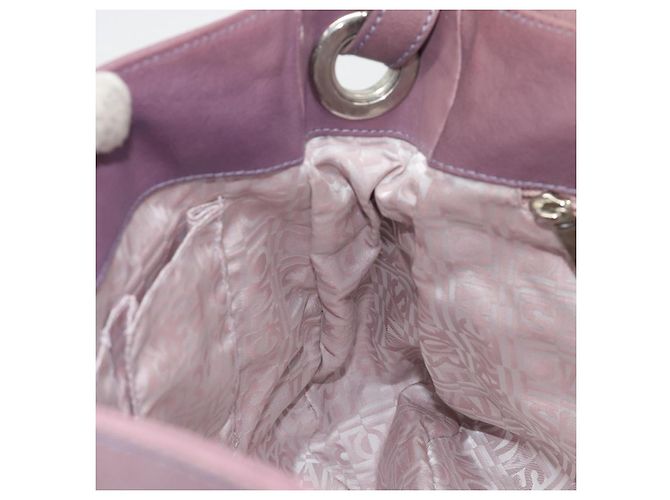 Borsa a Spalla Salvatore Ferragamo Gancini in Pelle Viola Argento Auth BA14654 Porpora - vista 20