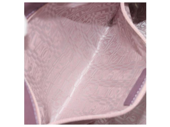Borsa a Spalla Salvatore Ferragamo Gancini in Pelle Viola Argento Auth BA14654 Porpora - vista 22