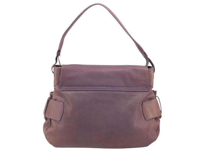 Borsa a Spalla Salvatore Ferragamo Gancini in Pelle Viola Argento Auth BA14654 Porpora - vista 3