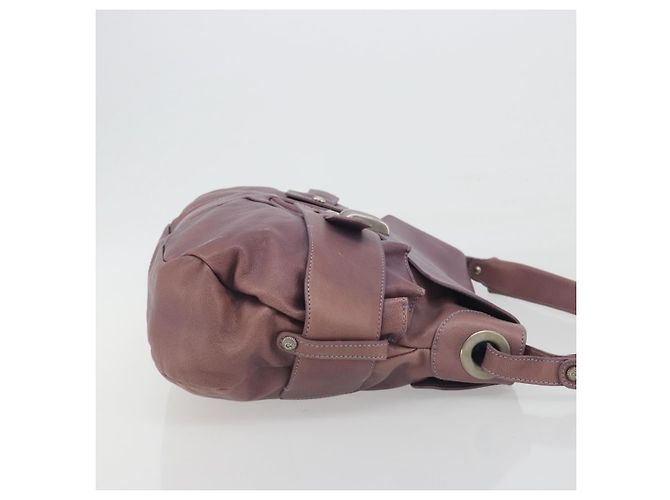 Borsa a Spalla Salvatore Ferragamo Gancini in Pelle Viola Argento Auth BA14654 Porpora - vista 4