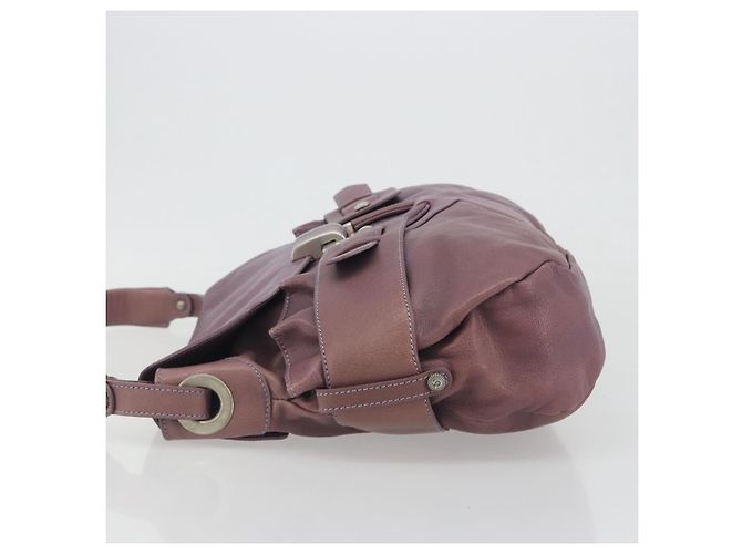 Borsa a Spalla Salvatore Ferragamo Gancini in Pelle Viola Argento Auth BA14654 Porpora - vista 5