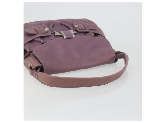 Borsa a Spalla Salvatore Ferragamo Gancini in Pelle Viola Argento Auth BA14654 Porpora - vista 7