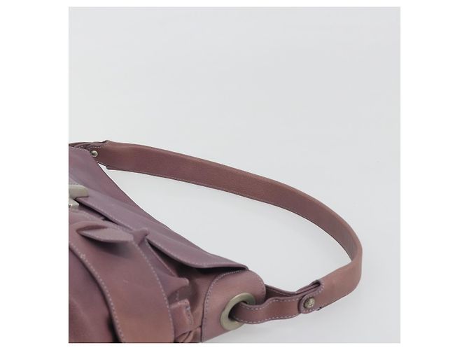 Borsa a Spalla Salvatore Ferragamo Gancini in Pelle Viola Argento Auth BA14654 Porpora - vista 8