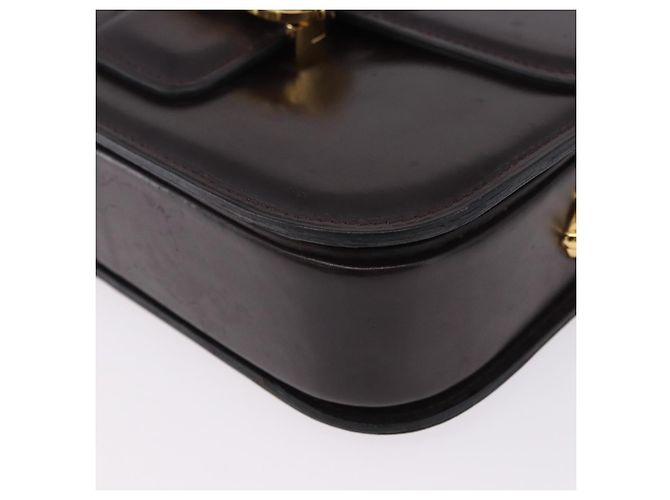 Céline CELINE Schultertasche aus Leder Dunkelbraun Goldfarben Auth gh2239 - Ansicht 11