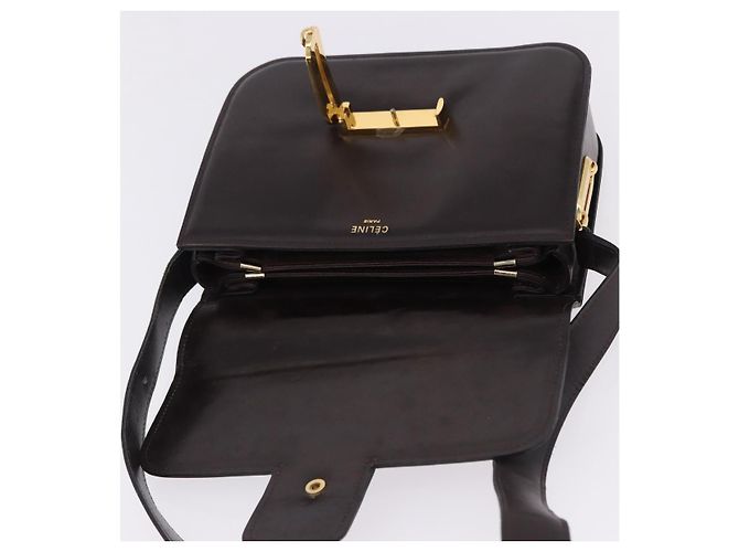 Céline CELINE Schultertasche aus Leder Dunkelbraun Goldfarben Auth gh2239 - Ansicht 15