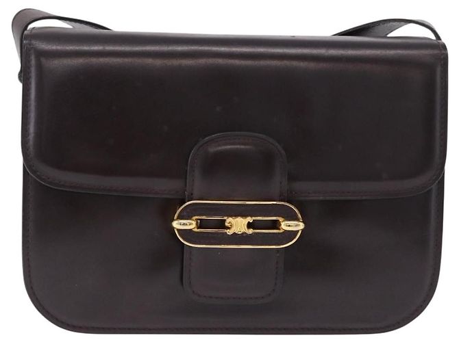 Céline CELINE Schultertasche aus Leder Dunkelbraun Goldfarben Auth gh2239 - Ansicht 2