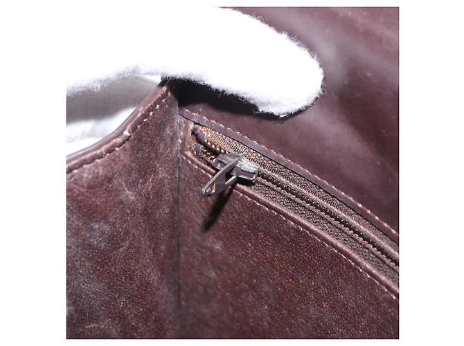 Céline CELINE Schultertasche aus Leder Dunkelbraun Goldfarben Auth gh2239 - Ansicht 22