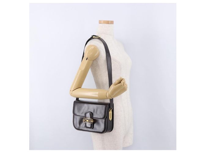 Céline CELINE Schultertasche aus Leder Dunkelbraun Goldfarben Auth gh2239 - Ansicht 24