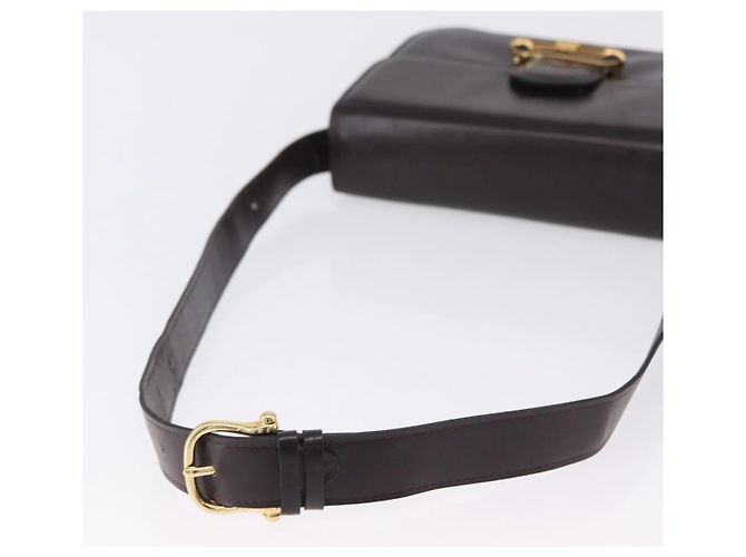 Céline CELINE Schultertasche aus Leder Dunkelbraun Goldfarben Auth gh2239 - Ansicht 7