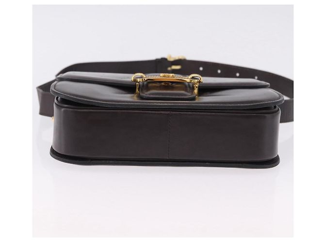Céline CELINE Schultertasche aus Leder Dunkelbraun Goldfarben Auth gh2239 - Ansicht 9
