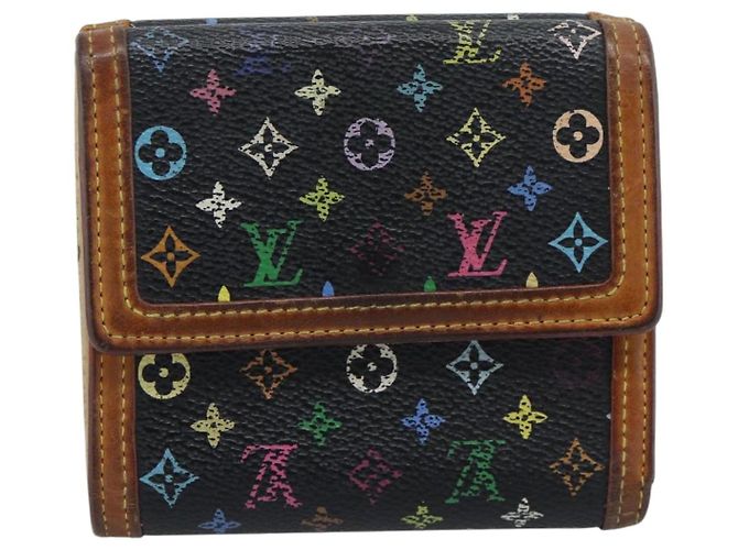 LOUIS VUITTON Portafoglio per Banconote e Carte di Credito Multicolor M92984 Auth bs36569 Nero - vista 2