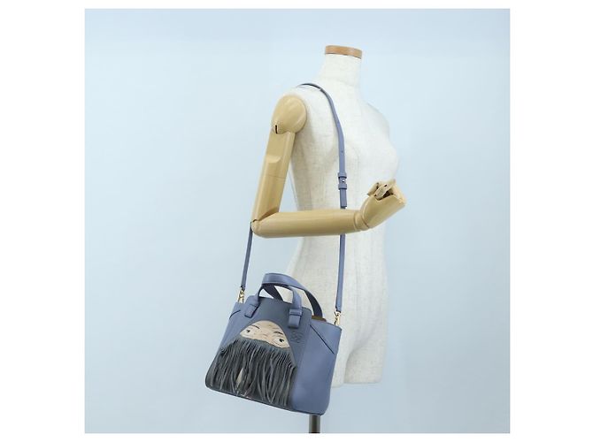 LOEWE x Studio Ghibli Howl's Moving Castle Markl Hammock Bag Auth 167454SM Blu - vista 31