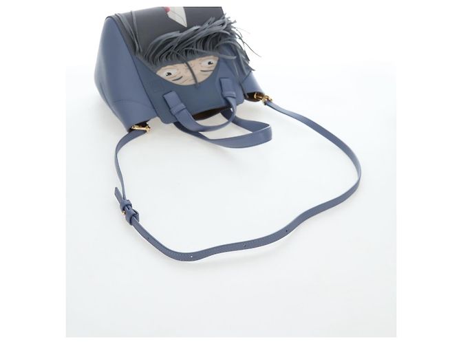 LOEWE x Studio Ghibli Howl's Moving Castle Markl Hammock Bag Auth 167454SM Blu - vista 8