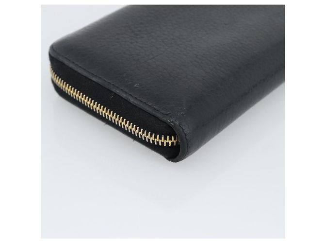 PRADA Long Wallet Leather Black Gold Auth bs36598 Nero D'oro - vista 11