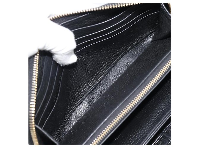 PRADA Long Wallet Leather Black Gold Auth bs36598 Nero D'oro - vista 16