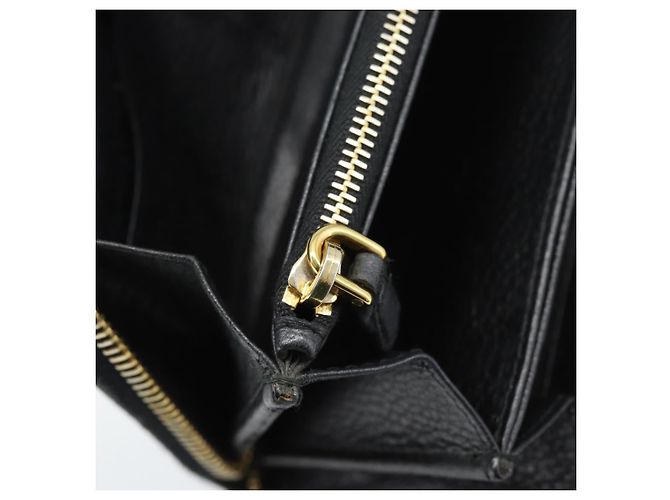 PRADA Long Wallet Leather Black Gold Auth bs36598 Nero D'oro - vista 17