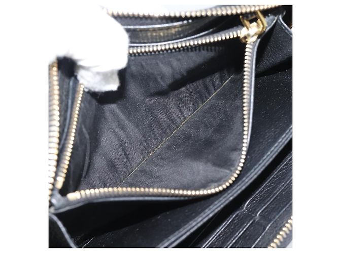 PRADA Long Wallet Leather Black Gold Auth bs36598 Nero D'oro - vista 18