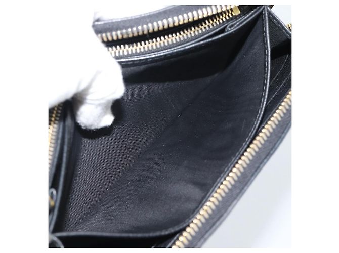 PRADA Long Wallet Leather Black Gold Auth bs36598 Nero D'oro - vista 21