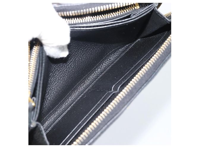 PRADA Long Wallet Leather Black Gold Auth bs36598 Nero D'oro - vista 22