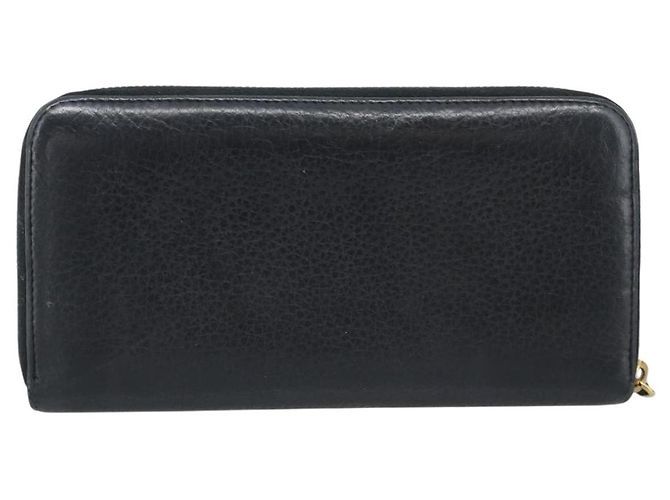 PRADA Long Wallet Leather Black Gold Auth bs36598 Nero D'oro - vista 3