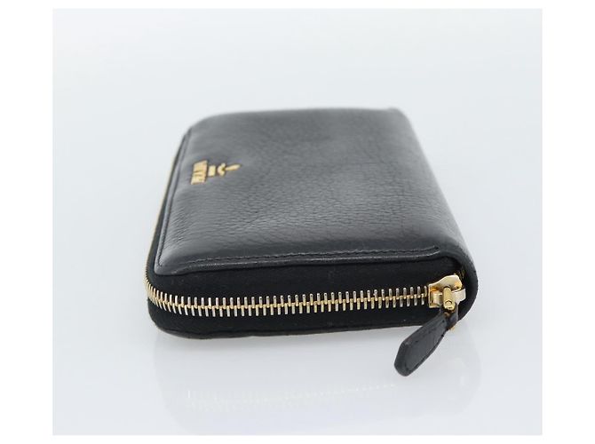 PRADA Long Wallet Leather Black Gold Auth bs36598 Nero D'oro - vista 4