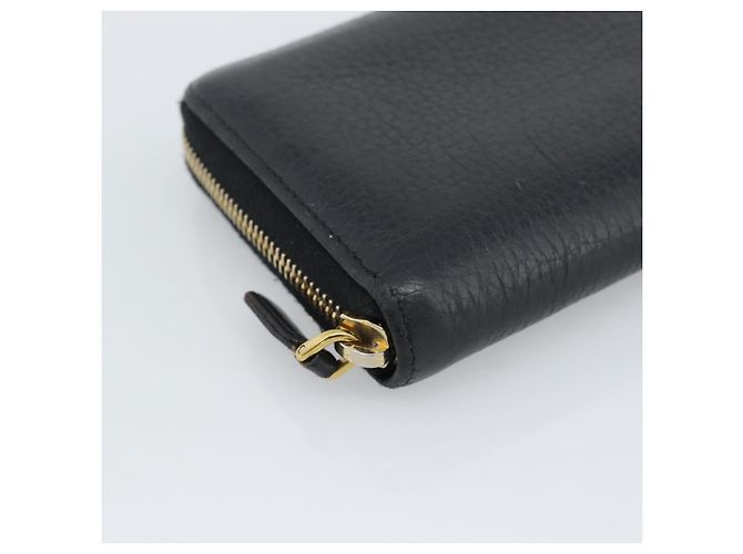 PRADA Long Wallet Leather Black Gold Auth bs36598 Nero D'oro - vista 9